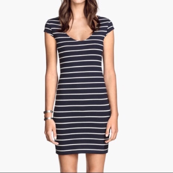 striped bodycon mini dress